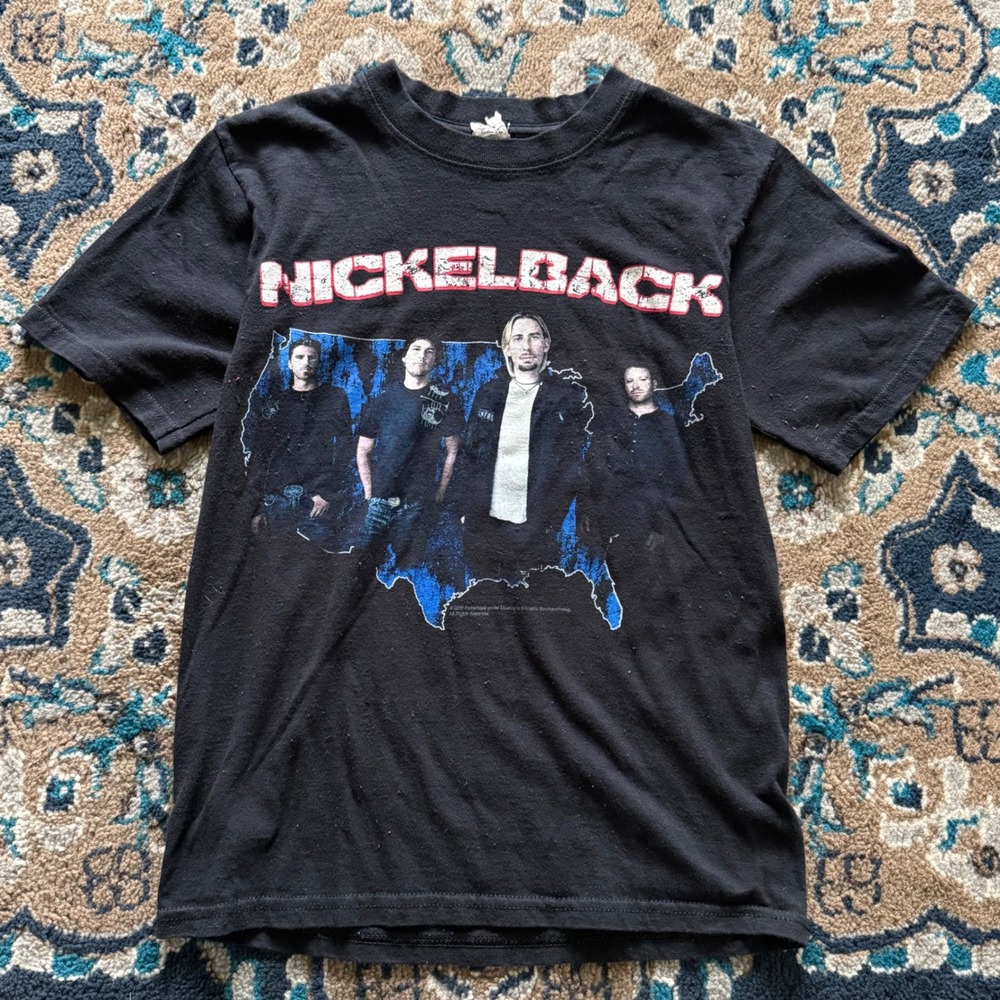 Y2K Nickelback Tour T-Shirt Small Black 2009 North American Tour